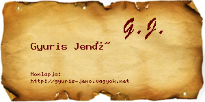 Gyuris Jenő névjegykártya