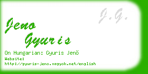 jeno gyuris business card